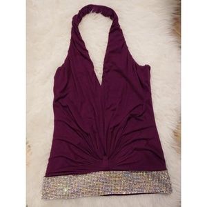 Sky eggplant halter top